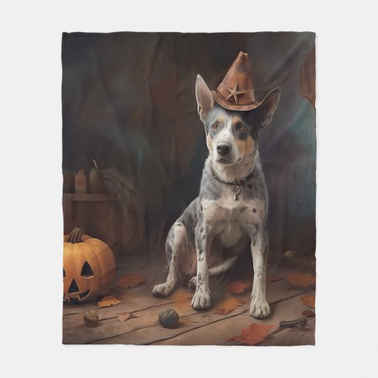 Australische vee pompoenen Halloween eng Fleece Deken (Voorkant)