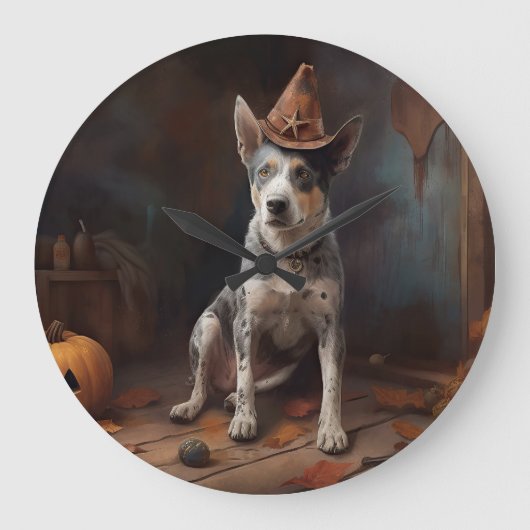 Australische vee pompoenen Halloween eng Grote Klok (Voorkant)