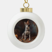 Australische vee pompoenen Halloween eng Keramische Bal Ornament (Voorkant)