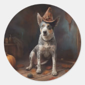 Australische vee pompoenen Halloween eng Ronde Sticker (Voorkant)