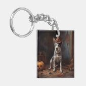 Australische vee pompoenen Halloween eng Sleutelhanger (Voorkant Links)