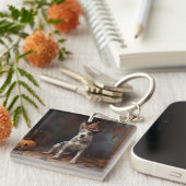 Australische vee pompoenen Halloween eng Sleutelhanger (Voorkant Rechts)