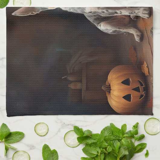 Australische vee pompoenen Halloween eng Theedoek (Gevouwen)