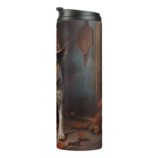 Australische vee pompoenen Halloween eng Thermosbeker (Geroteerd rechts)