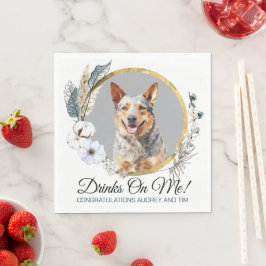 Australische veedog huwelijks servet met foto