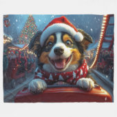 Australische veedrijvershond Achterbaan Kerstmis Fleece Deken (Voorkant (Horizontaal))