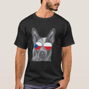 Australische veedrijvershond hond Tsjechische vlag T-shirt