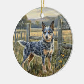 Australische veedrijvershond keramisch ornament (Links)