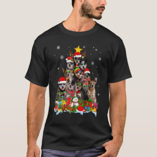 Australische veedrijvershond Kerstboom Lichtjes Xm T-shirt