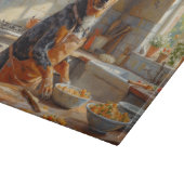 Australische Veedrijvershond Kookt in Keuken Snijplank (Hoek)