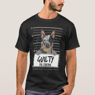 Australische Veedrijvershond Mugshot Schuldig Hond T-shirt