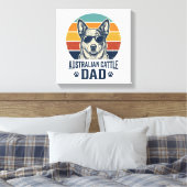 Australische veedrijvershond papa vintage zonsonde canvas afdruk (Insitu (Slaapkamer))