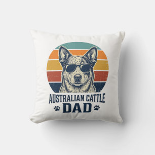Australische veedrijvershond papa vintage zonsonde kussen