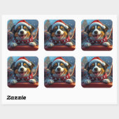 Australische veedrijvershond Roller Coaster Kerstm Vierkante Sticker (Vel)
