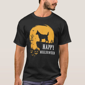 Australische veedrijvershond Volle Maan Rood Blue  T-shirt