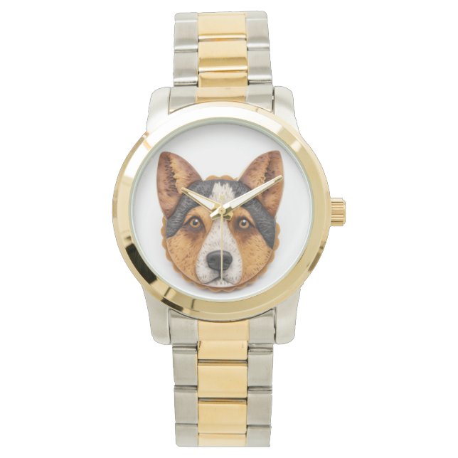 Australische veehond 3D geïnspireerd Horloge (Voorkant)