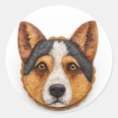 Australische veehond 3D geïnspireerd Ronde Sticker (Voorkant)