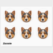 Australische veehond 3D geïnspireerd Ronde Sticker (Vel)