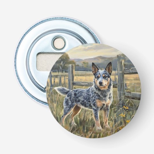 Australische veehond button flesopener (Voorkant)