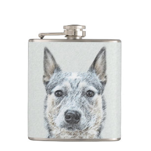 Australische veehond - Cute Originele Honden Kunst Heupfles