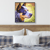 Australische veehond - Hond Portret Canvas Afdruk (Insitu (Slaapkamer))