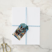 Australische veehond Kerst Sneeuw Vakantie Cadeaulabel (Met Touw)