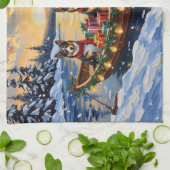 Australische veehond Kerstboot Vakantie Theedoek (Gevouwen)