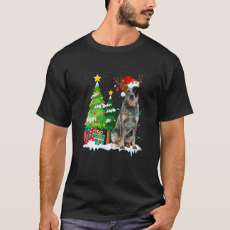 Australische veehond Kerstman Hoed Rendier Kerstmi T-shirt