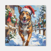Australische veehond Kerstmis Rood Heeler Magneet (Voorkant)