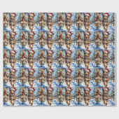 Australische veehond Red Heeler Kerstmis Cadeaupapier (Vlak)