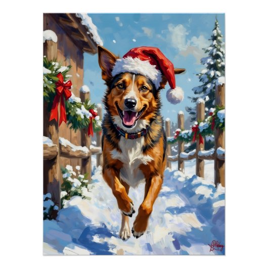 Australische veehond Rode Heeler Kerstmis Perfect Poster (Voorkant)