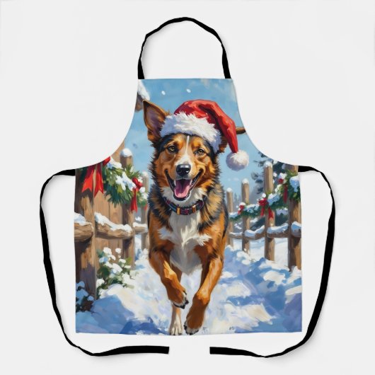 Australische veehond Rode Heeler Kerstmis Schort (Voorkant)