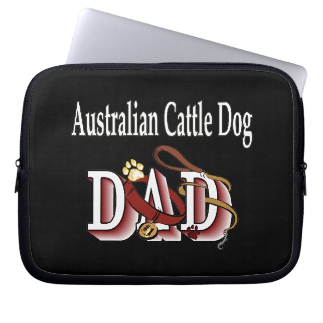 Australische veehond vader laptop sleeve (Voorkant)