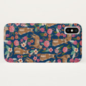 Australische veestapel Dog Red Heeler Florals Case-Mate iPhone Case (Achterkant (horizontaal))