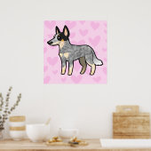 Australische veestapel hond / Kelpie Love Poster (Keuken)