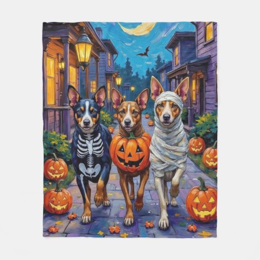 Australische veestapel Trick-or-Treating in Hallow Fleece Deken (Voorkant)