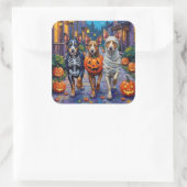 Australische veestapel Trick-or-Treating in Hallow Vierkante Sticker (Tas)