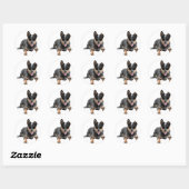 Australische veetel Heeler Dog in Aviator Ronde Sticker (Vel)