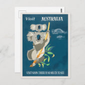Australische vintage poster briefkaart (Voorkant / Achterkant)