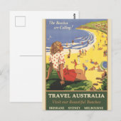 Australische vintage poster briefkaart (Voorkant / Achterkant)
