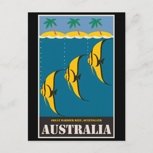Australische vintage poster briefkaart (Voorkant)