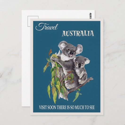 Australische vintage poster briefkaart (Voorkant / Achterkant)
