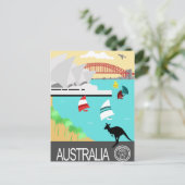 Australische vintage poster briefkaart (Staand voorkant)