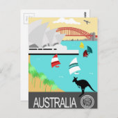 Australische vintage poster briefkaart (Voorkant / Achterkant)
