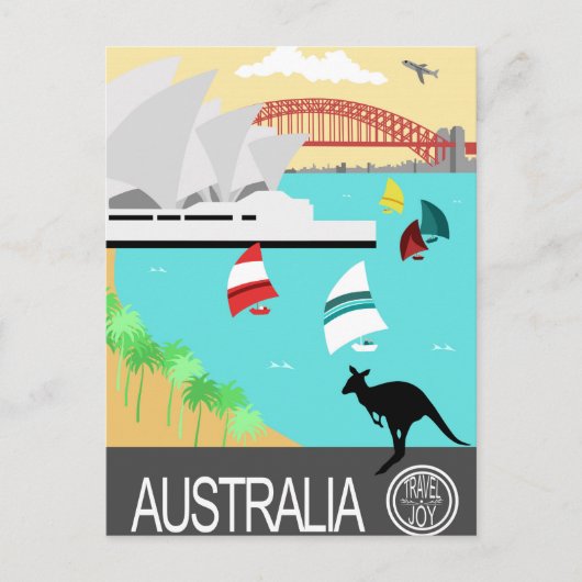 Australische vintage poster briefkaart (Voorkant)