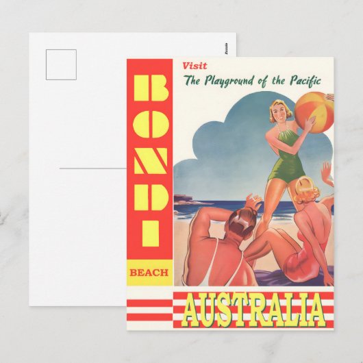 Australische vintage poster feestdagenkaart (Voorkant / Achterkant)