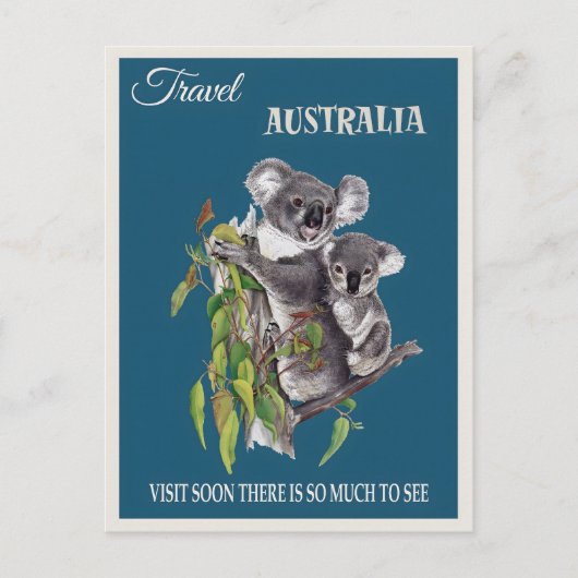 Australische vintage poster feestdagenkaart (Voorkant)