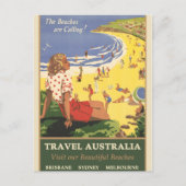 Australische vintage poster feestdagenkaart (Voorkant)