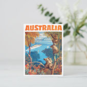 Australische vintonijnreis briefkaart (Staand voorkant)