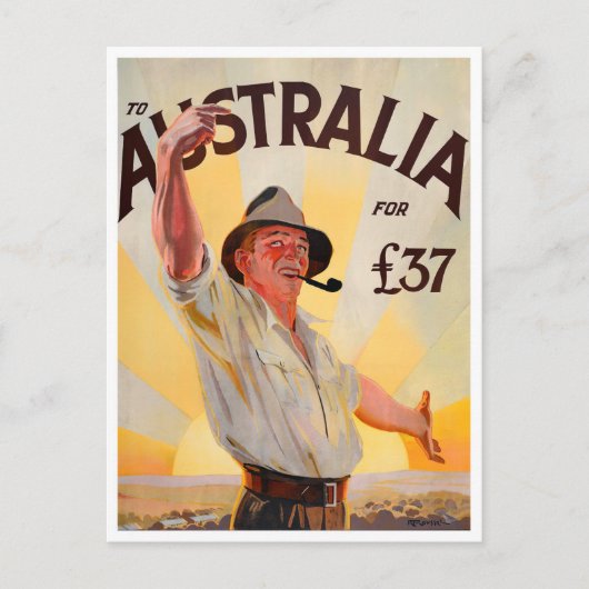 Australische vintonijnreis briefkaart (Voorkant)